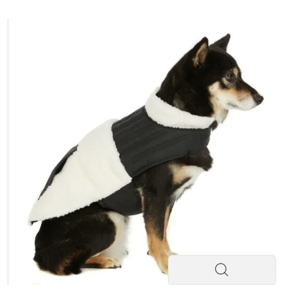 Pajar Pup Mixed Media Sherpa Dog Jacket Black‎ M New